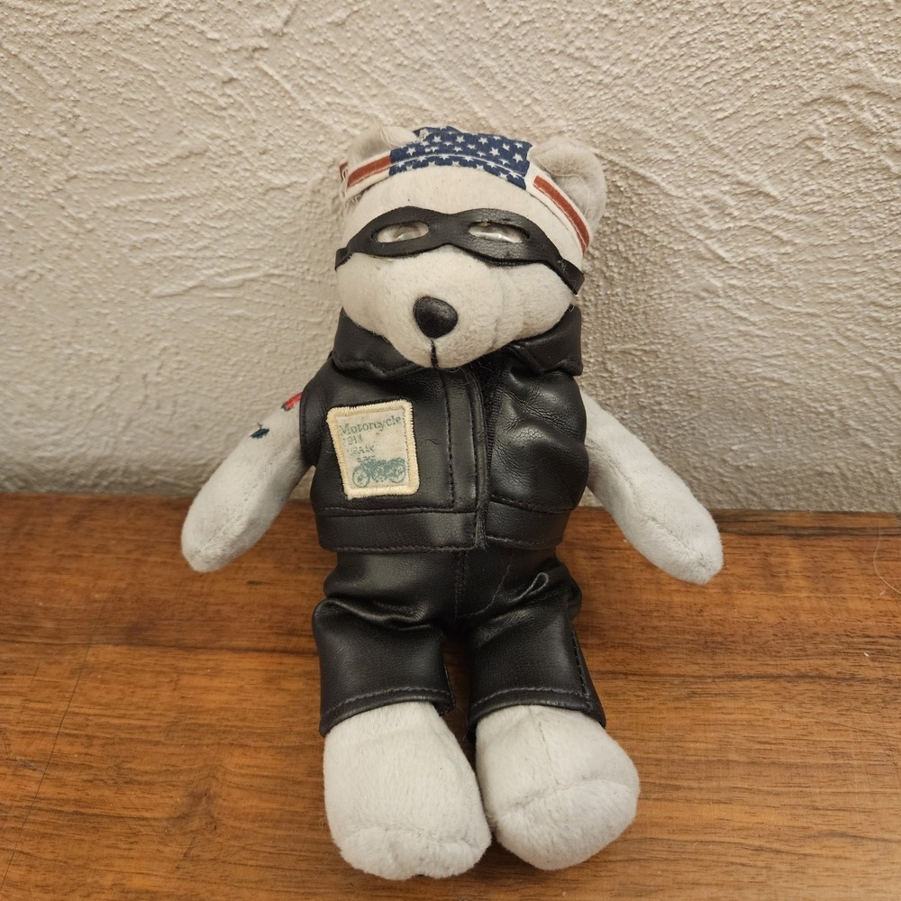 Vintage 2003 USPS Exclusive Motorcycle Stamp Biker Bear Post Office Plush